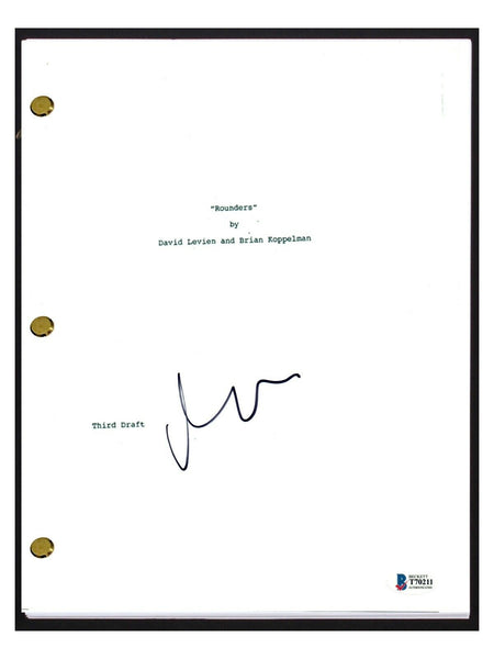 Matt Damon Signed Autographed Rounders Movie Script Screenplay Beckett COA