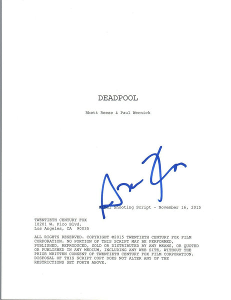 Simon Kinberg Signed Autographed DEADPOOL Movie Script Screenplay Producer COA
