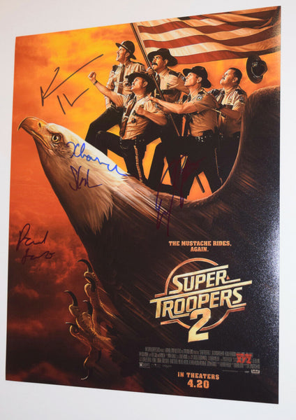Super Troopers 2 Cast Signed Autographed 11x14 Photo Broken Lizard x5 COA