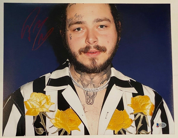 Post Malone Signed Autographed 11x14 Photo Hollywood's Bleeding Beckett BAS COA