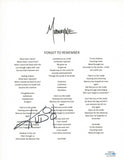 Chad Gray Kud Signed Autograph Mudvayne Forget To Remember Lyric Sheet ACOA COA