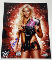 Charlotte Flair Signed Autographed 11x14 Photo WWE Diva Wrestling Beckett COA