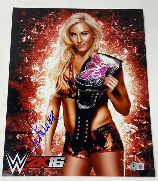 Charlotte Flair Signed Autographed 11x14 Photo WWE Diva Wrestling Beckett COA