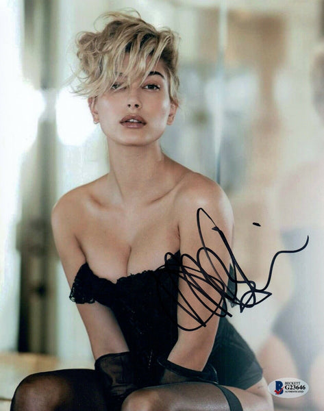 Hailey Baldwin Signed Autographed 8x10 Photo Model Justin Bieber Beckett BAS COA