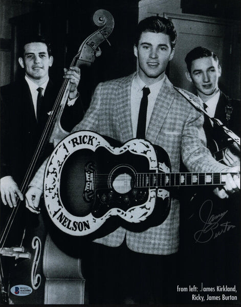 James Burton Signed Autographed 11x14 Photo Ricky Nelson Guitarist Beckett COA