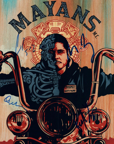 Mayans MC Cast Signed 8x10 Photo x4 Elgin James Michael Irby Frankie Loyal COA