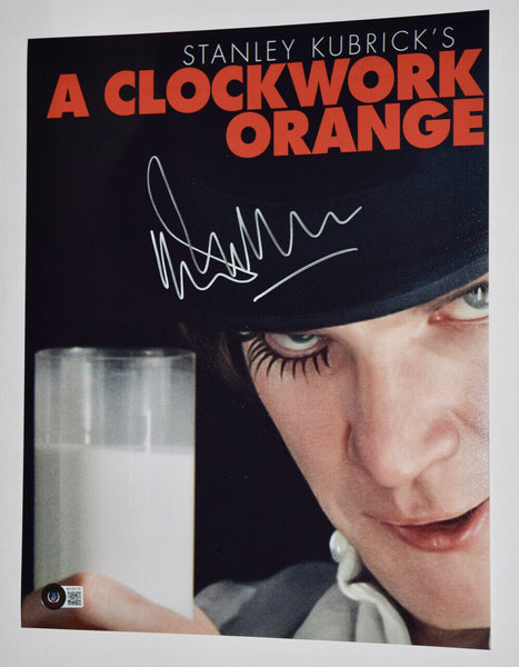 Malcolm McDowell Signed Autograph 11x14 Photo A Clockwork Orange Beckett BAS COA