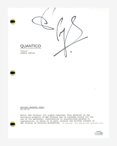 Priyanka Chopra Signed Autographed Quantico Pilot Script Screenplay ACOA COA