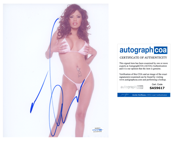 Alexis Amore Signed Autograph 8x10 Photo Sexy Adult Film Actress Model ACOA COA