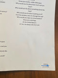 Ezra Koenig Signed Autographed Vampire Weekend Oxford Comma Lyric Sheet ACOA COA