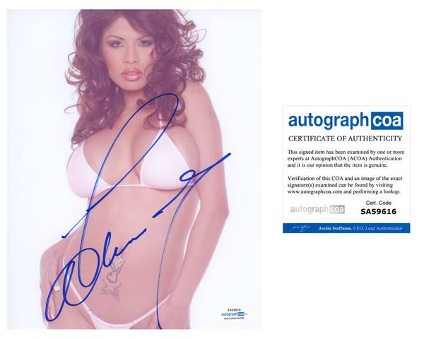 Alexis Amore Signed Autograph 8x10 Photo Sexy Adult Film Actress Model ACOA COA