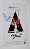 Malcolm McDowell Signed A Clockwork Orange 11x17 Movie Poster Photo Beckett COA