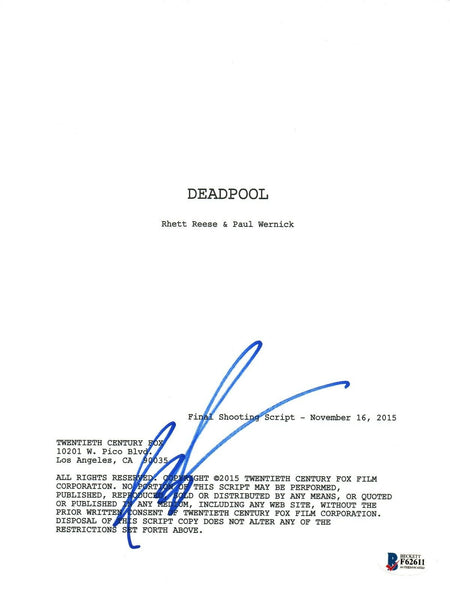 Rob Liefeld Signed Autographed DEADPOOL Creator Movie Script Beckett BAS COA