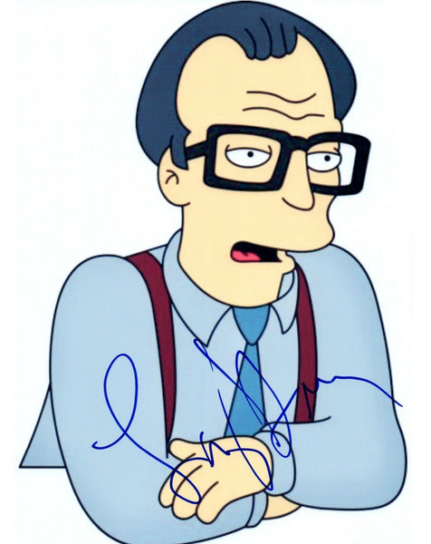 Larry King Signed Autographed 8x10 Photo TV HOST The Simpsons Pose COA