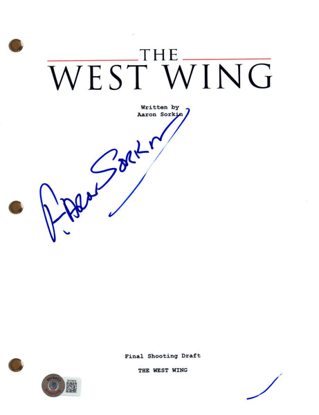 Aaron Sorkin Signed Autograph The West Wing Pilot Script Screenplay Beckett COA