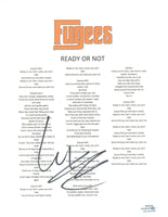 Wyclef Jean Signed Autographed Fugees Ready or Not Song Lyric Sheet ACOA COA