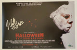 Nick Castle Signed Halloween 11x17 Movie Poster Photo Michael Myers Beckett COA