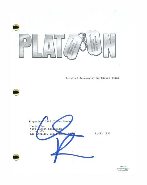 Willem Dafoe Signed Autographed Platoon Movie Script Screenplay ACOA COA