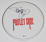 Tommy Lee Signed Autographed 12" Drumhead MOTLEY CRUE Beckett BAS COA