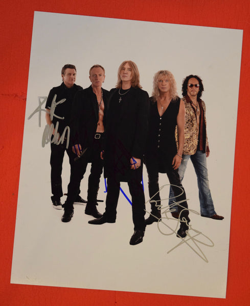 Def Leppard Signed Autographed 11x14 Photo Joe Elliott Rick Allen Savage Collen