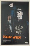 Nick Castle Signed Halloween 11x17 Movie Poster Photo Michael Myers Beckett COA