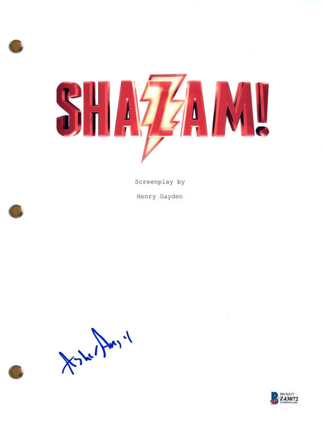 Asher Angel Signed Autograph SHAZAM Movie Script Full Screenplay Beckett COA