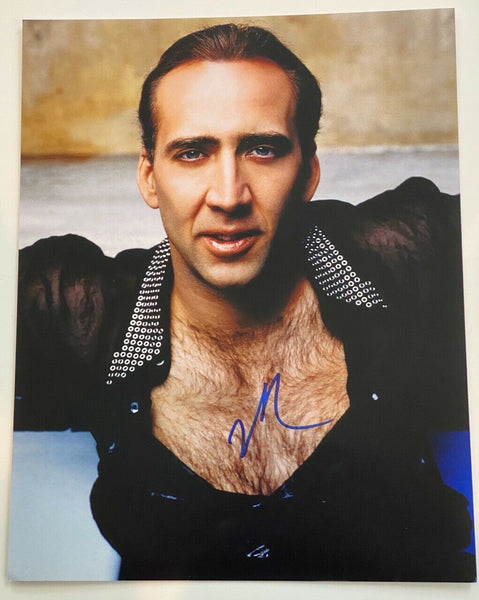Nicolas Cage Signed Autographed 11x14 Photo Shirtless Pose COA