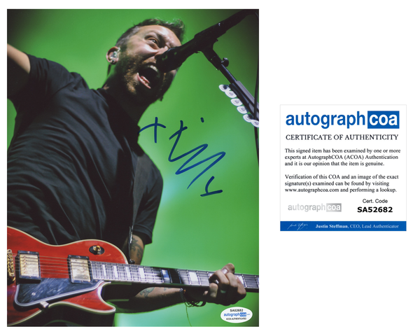 Tim McIlrath Signed Autographed 8x10 Photo Rise Against ACOA COA