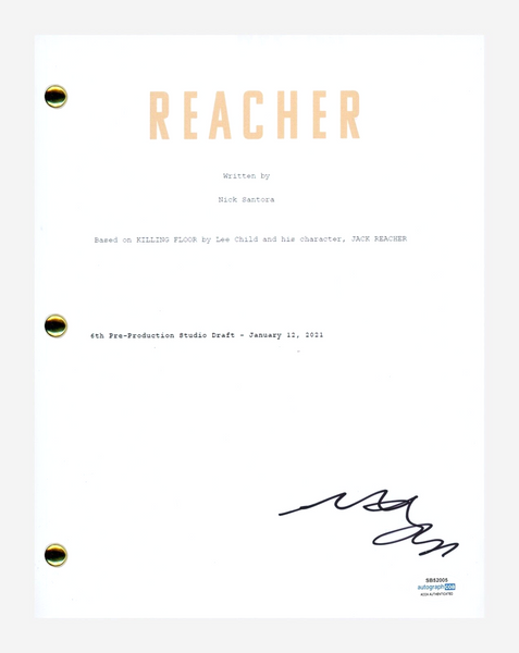 Maxwell Jenkins Signed Autographed Reacher Pilot Script Screenplay ACOA COA