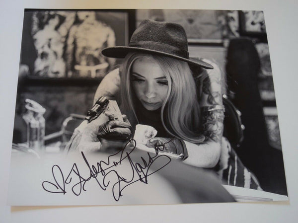 Megan Massacre Signed Autograph 11x14 Photo Tattoo Artist NY INK Hot Sexy COA VD