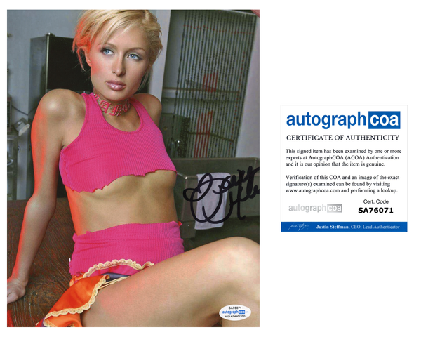 Paris Hilton Signed Autographed 8x10 Photo Sexy Model ACOA COA