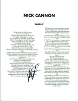 Nick Cannon Signed Autographed "Gigilo" Lyric Sheet COA VD