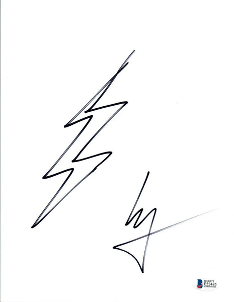 Ezra Miler Signed Autographed Hand Drawn Sketch JUSTICE LEAGUE THE FLASH BAS COA