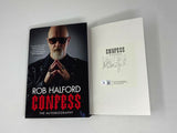 Rob Halford Signed Confess 1st Edition Hardcover Book Judas Priest Beckett COA