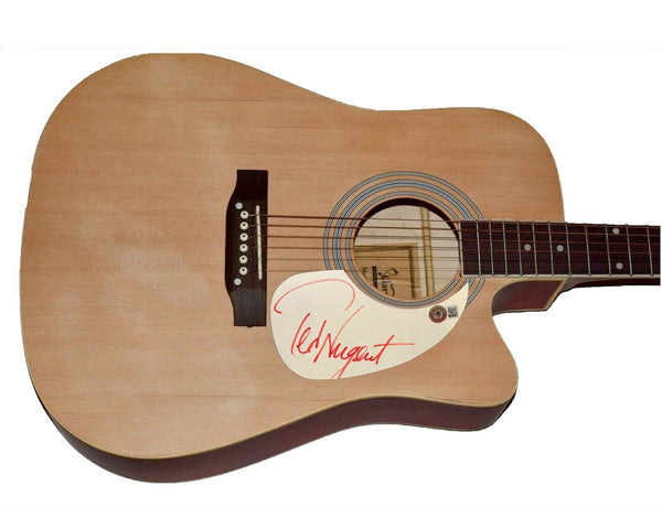 Ted Nugent Signed Autographed Full Size Acoustic Guitar Beckett BAS COA