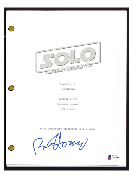 Ron Howard Signed Autograph SOLO A Star Wars Story Movie Script Beckett BAS COA