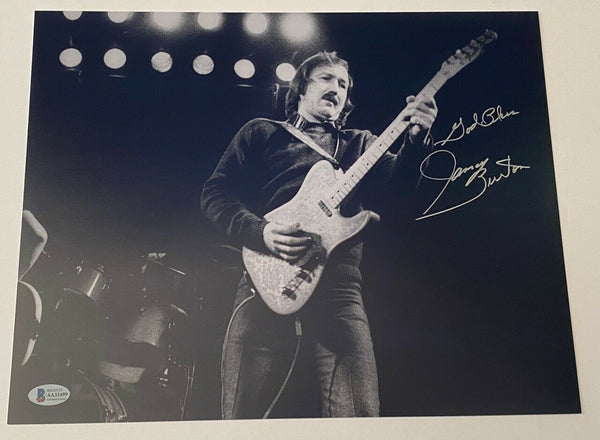 James Burton Elvis Signed 11x14 Photo Elvis Presley TCB Guitarist Beckett COA