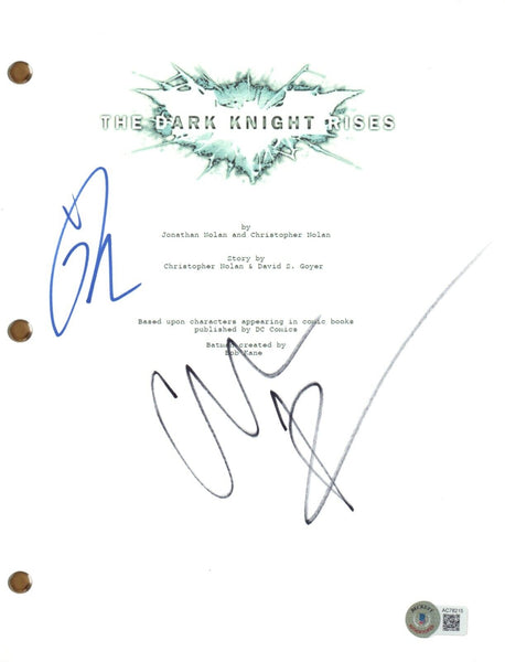 Christian Bale Tom Hardy Signed The Dark Knight Rises Movie Script Autograph BAS
