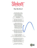 Corey Taylor Signed Slipknot The Devil In I 8.5x11 Lyric Sheet Beckett COA