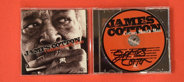 James Cotton Signed Autographed Cotton Mouth Man CD Harmonica Muddy Waters