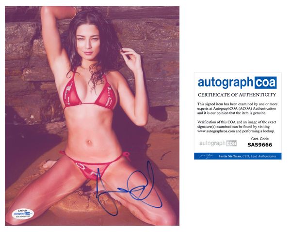 Jessica Gomes Signed 8x10 Photo Sports Illustrated Swimsuit Model Sexy ACOA COA