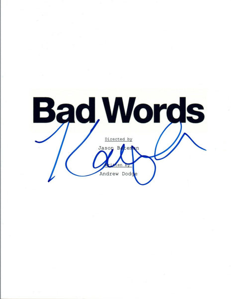 Kathryn Hahn Signed Autographed BAD WORDS Movie Script COA VD