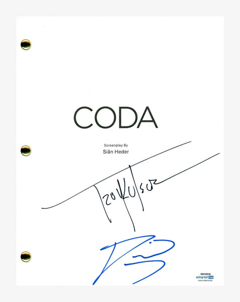 Troy Kotsur & Daniel Durant Signed CODA Movie Script Full Screenplay ACOA COA