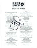 CHUCK D Signed Autographed FIGHT THE POWER Lyric Sheet Public Enemy COA