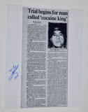 Boston George Jung Signed 11x14 Rare Newspaper Photo Blow Smuggler Beckett COA