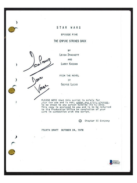 David Prowse Signed STAR WARS THE EMPIRE STRIKES BACK Movie Script Beckett COA