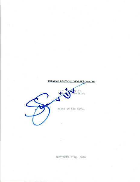 Seth Grahame Smith Signed Abraham Lincoln: Vampire Hunter Movie Script COA AB