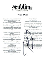 Eric WIlson Signed Autographed Sublime WHAT I GOT Song Lyric Sheet COA