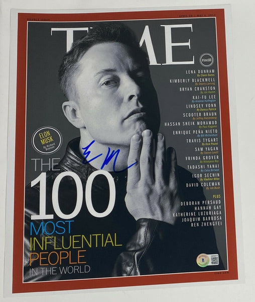 Elon Musk Signed Autographed 11x14 Photo Tesla SpaceX Beckett COA