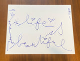Mr. Brainwash Signed Hand Drawn Sketch Life Is Beautiful 8.5x11 Art Beckett COA